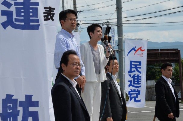 阿波市内での街頭演説