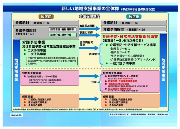 衆院予算委員会　金子恵美議員パネルデータ「新しい地域支援事業の全体像」